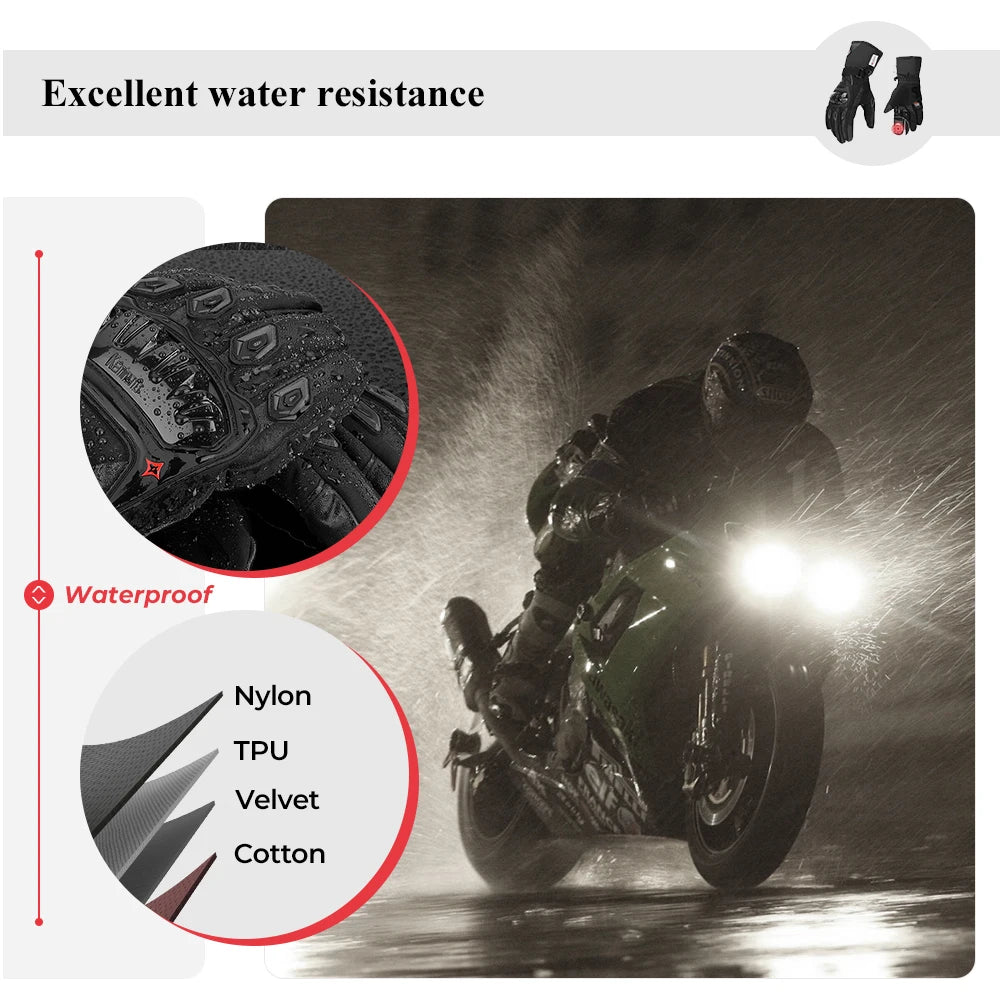 Winter Motorcycle Gloves CE Touch Screen Motorcross Waterproof Windproof Protective Gloves Men Guantes Moto Luvas