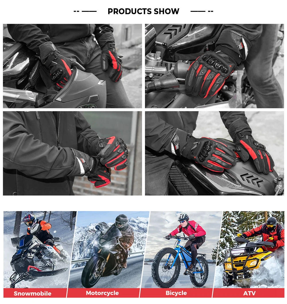 Winter Motorcycle Gloves CE Touch Screen Motorcross Waterproof Windproof Protective Gloves Men Guantes Moto Luvas